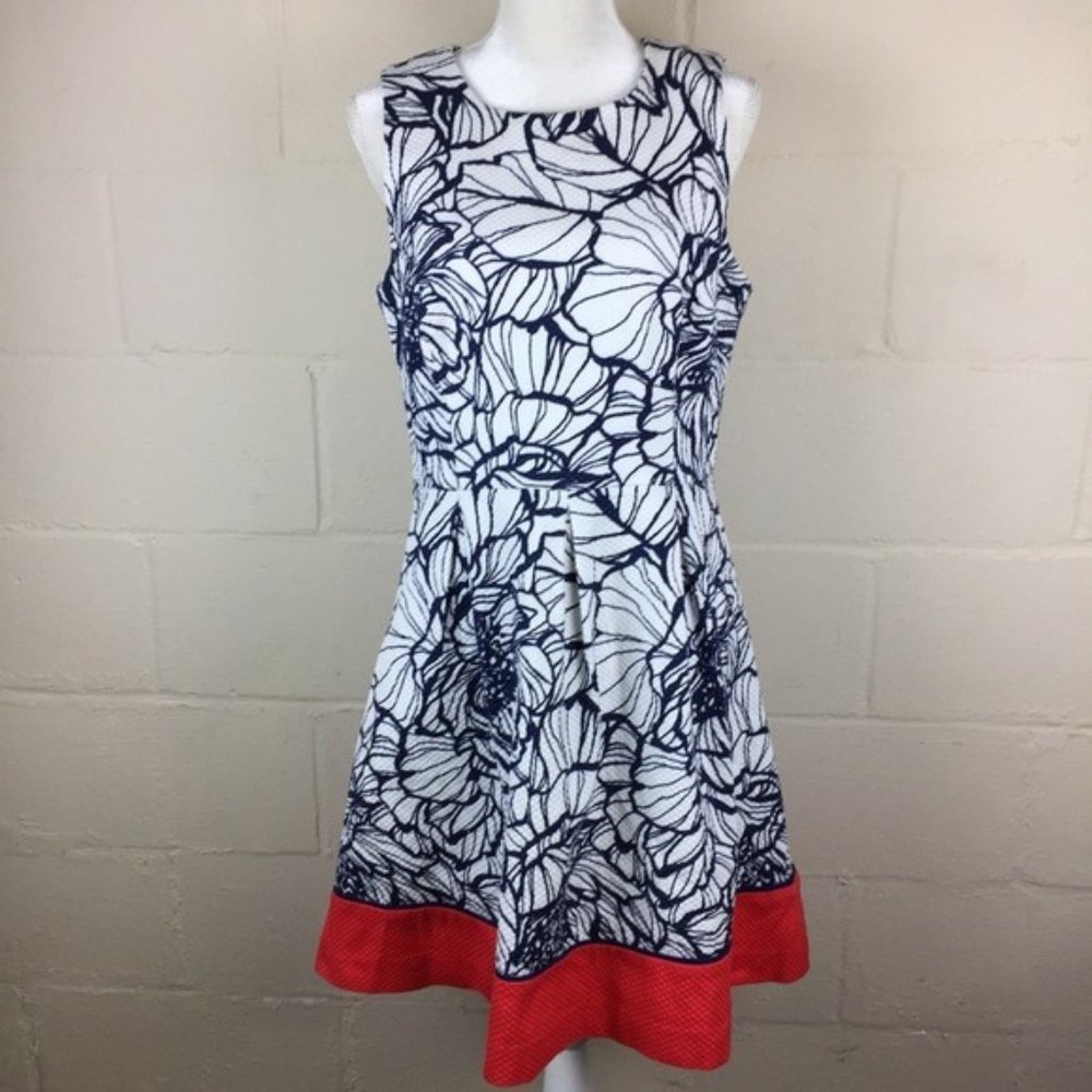 The Limited Buckle Quilted Dress Floral Orange